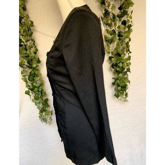 Vintage 1970's Rampage Black Retro Blazer Coat with Shoulder Pads Women's Medium - Picture 5 of 10